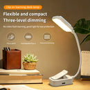 LED Desk Lamp Clip-on Book Light Eye Protection Rechargeable 3 Colors Dimmable For Bedroom Student Study Reading Night Lighting