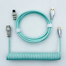 Keyboard Cable USB C For Mechanical Gaming Keyboard Double-Sleeved Wire with Detachable Metal Aviator Connector Charging Coiled