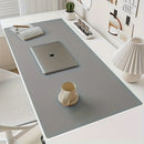 1 piece large size waterproof faux leather table mat - non-slip, solid color office mousepad and keyboard protection mat