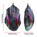 Gaming Mouse Gaming Mouse with RGB Lights 12-Key Macro Programmable USB Wired for Computer Laptop RGB Gaming Mouse