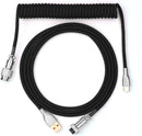 1.8m Coiled Keyboard Cable USB C to USB A TPU Cable for Mechanical Gaming Keyboard Detachable Metal Aviator for Custom Keyboard