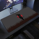 Japanese Samurai Desk Mat . Black and White Gaming keyboard mat large Oni Samurai extended deskpad Ghost of Tsushima Mousepad