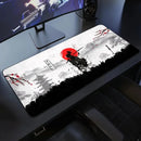 Japanese Samurai Desk Mat . Black and White Gaming keyboard mat large Oni Samurai extended deskpad Ghost of Tsushima Mousepad