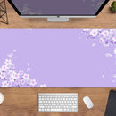 Purple Blossom Deskmat Cute, Mouse Pad Lilac Lavender Cherry Sakura Flowers, Japanese Desk Mat, Mousepad Kawaii Anime Aesthetics