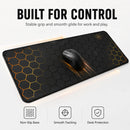"Extended Gaming Mouse Pad Large Desk Mat Hexagon Pattern Non Slip Rubber Base Smooth Surface Stitched Edge Keyboard Mouse Pad f