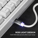 XVX Keyboard Cable 2-in-1 USB C to USB A Cable for Mechanical Gaming Keyboard LED Aviator Cable 1.8M CNC Metal Connector