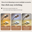 LED Desk Lamp Clip-on Book Light Eye Protection Rechargeable 3 Colors Dimmable For Bedroom Student Study Reading Night Lighting
