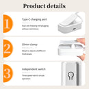 LED Desk Lamp Clip-on Book Light Eye Protection Rechargeable 3 Colors Dimmable For Bedroom Student Study Reading Night Lighting