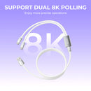 XVX Keyboard Cable 2-in-1 USB C to USB A Cable for Mechanical Gaming Keyboard LED Aviator Cable 1.8M CNC Metal Connector