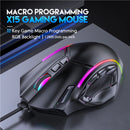 Gaming Mouse Gaming Mouse with RGB Lights 12-Key Macro Programmable USB Wired for Computer Laptop RGB Gaming Mouse