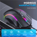 Gaming Mouse Gaming Mouse with RGB Lights 12-Key Macro Programmable USB Wired for Computer Laptop RGB Gaming Mouse