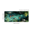 Large koi patterned desk mat, sewn edge gaming mouse mat with beautiful natural scenery, durable and smooth surface, suitable fo