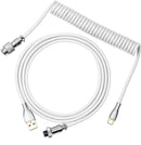 1.8m Coiled Keyboard Cable USB C to USB A TPU Cable for Mechanical Gaming Keyboard Detachable Metal Aviator for Custom Keyboard