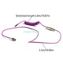 E74D Mechanical Keyboard Cable Wire Mechanical Keyboard USB Cable Connector Coiled USB C Cable for Gaming Keyboard