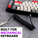 1.8m Coiled Keyboard Cable USB C to USB A TPU Cable for Mechanical Gaming Keyboard Detachable Metal Aviator for Custom Keyboard