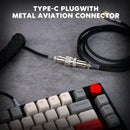 1.8m Coiled Keyboard Cable USB C to USB A TPU Cable for Mechanical Gaming Keyboard Detachable Metal Aviator for Custom Keyboard