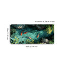 Large koi patterned desk mat, sewn edge gaming mouse mat with beautiful natural scenery, durable and smooth surface, suitable fo