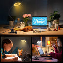LED Desk Lamp Clip Light Dimmable Gooseneck Reading Light Office Lamp Plant Growth Light Portable Table Lighting【Black/White】