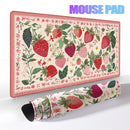 Desks Decor Deskmat Flower Strawberry Design Mouse Pad Large Rubber Anti-slip PC Desk Accessories Mousepad Hd Gamer Keyboard Mat