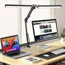 Led Desk Lamp Ultra Bright Dual Desk Light Eye Caring with Clamp Flexible Swing Arm 3 Colors 10 Brightnes For Office Lamp