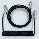 Keyboard Cable USB C For Mechanical Gaming Keyboard Double-Sleeved Wire with Detachable Metal Aviator Connector Charging Coiled
