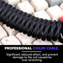 1.8m Coiled Keyboard Cable USB C to USB A TPU Cable for Mechanical Gaming Keyboard Detachable Metal Aviator for Custom Keyboard