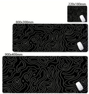 Matte Black And White Strata Liquid Gaming Mousepad Natural Non-Slip Base Multiple Sizes