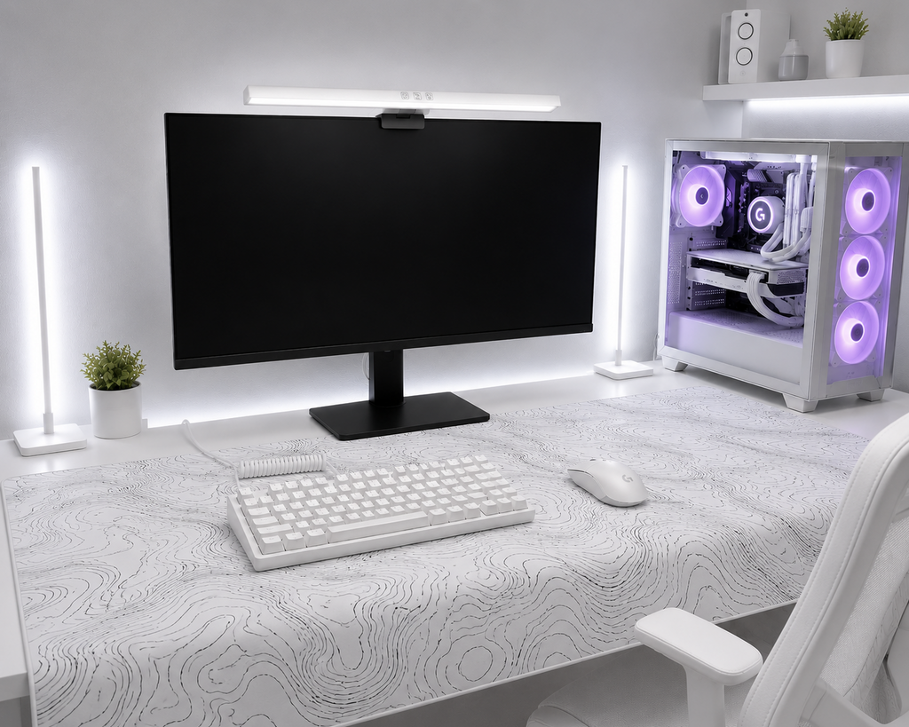 50cm White Monitor Light Bar | ABS Build | Clean Desk Lighting