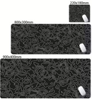 Matte Black And White Strata Liquid Gaming Mousepad Natural Non-Slip Base Multiple Sizes