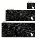 Matte Black And White Strata Liquid Gaming Mousepad Natural Non-Slip Base Multiple Sizes