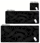 Matte Black And White Strata Liquid Gaming Mousepad Natural Non-Slip Base Multiple Sizes