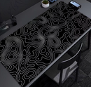 Matte Black And White Strata Liquid Gaming Mousepad Natural Non-Slip Base Multiple Sizes
