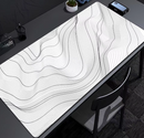 Matte Black And White Strata Liquid Gaming Mousepad Natural Non-Slip Base Multiple Sizes