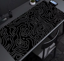 Matte Black And White Strata Liquid Gaming Mousepad Natural Non-Slip Base Multiple Sizes