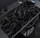 Matte Black And White Strata Liquid Gaming Mousepad Natural Non-Slip Base Multiple Sizes