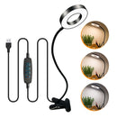 LED Desk Lamp Clip Light Dimmable Gooseneck Reading Light Office Lamp Plant Growth Light Portable Table Lighting【Black/White】