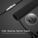 3M Type C Mechanical Keyboard Coiled Cable USB Wire for Mechanical Keyboard Desktop Aviation Connector