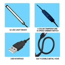 LED Eye-care Desk Lamp 10 Brightness Level 3 Lighting Modes Flexible Gooseneck Work Study Table Lamp with Clamp USB PC Desk Lamp