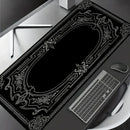 Black Pattern Large Baroque Ornate Mouse Pad Desk Gadgets Keyboard 90x40cm Desk Mat Xxl Playmat Mouse Pads Desktops Office Items