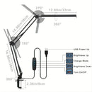 Led Desk Lamp Ultra Bright Dual Desk Light Eye Caring with Clamp Flexible Swing Arm 3 Colors 10 Brightnes For Office Lamp