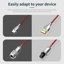 Keyboard Cable USB C For Mechanical Gaming Keyboard Double-Sleeved Wire with Detachable Metal Aviator Connector Charging Coiled
