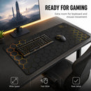"Extended Gaming Mouse Pad Large Desk Mat Hexagon Pattern Non Slip Rubber Base Smooth Surface Stitched Edge Keyboard Mouse Pad f