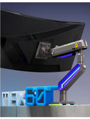 NB G70 F6 E6 Gaming Monitor Arm 32-60 Inch Curved Arc Screen Desktop Ultra Wide Monitor Holder Mount with RGB Light 2-20kgs